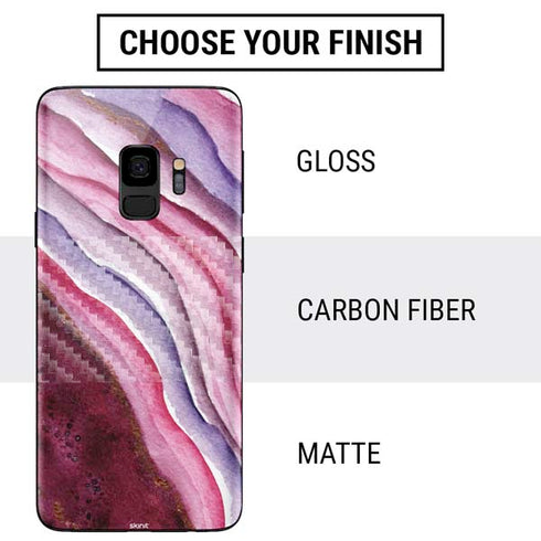 Plum Watercolor Geode Galaxy S9 Skin